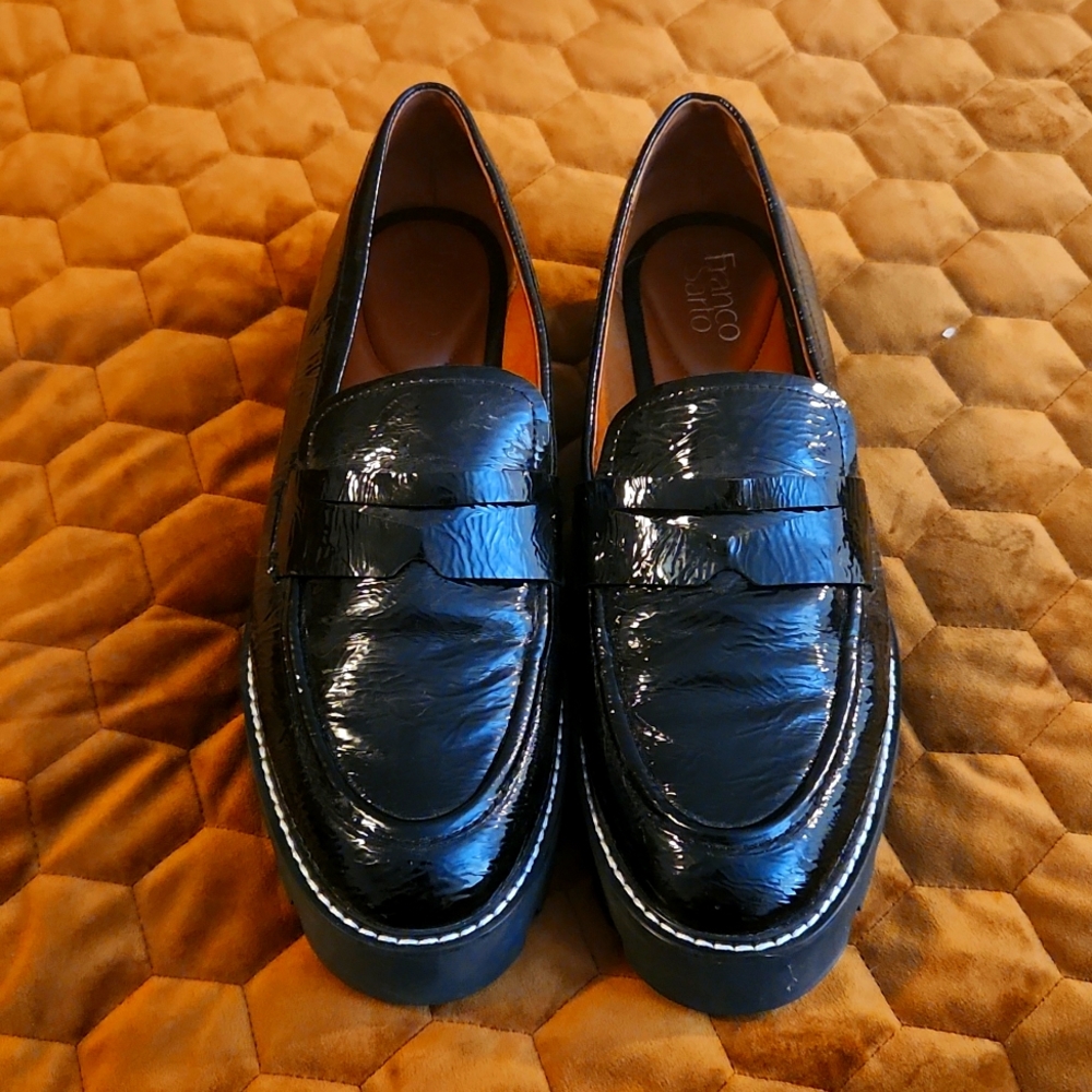 Franco Sarto Black Patent Leather shoes, size 11